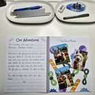 Filled dog memory book adventure page with photo spaces, guided keepsake prompts and special memories