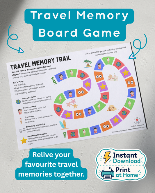 Travel Memory Trail Board Game (Printable PDF) | Digital product | Instant Download
